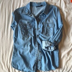 Blue Denim Button-Up Shirt